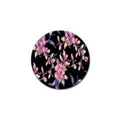 Neon Flowers Black Background Golf Ball Marker (10 Pack) by Simbadda