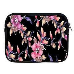 Neon Flowers Black Background Apple Ipad 2/3/4 Zipper Cases by Simbadda