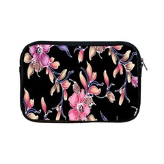 Neon Flowers Black Background Apple Ipad Mini Zipper Cases by Simbadda