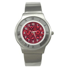 Leather Point Surface Stainless Steel Watch by Simbadda