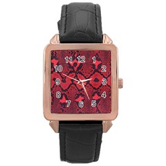 Leather Point Surface Rose Gold Leather Watch  by Simbadda