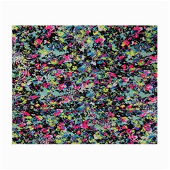 Neon Floral Print Silver Spandex Small Glasses Cloth by Simbadda