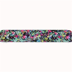 Neon Floral Print Silver Spandex Small Bar Mats by Simbadda