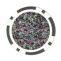 Neon Floral Print Silver Spandex Poker Chip Card Guard (10 Pack) by Simbadda