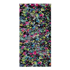 Neon Floral Print Silver Spandex Shower Curtain 36  X 72  (stall)  by Simbadda