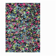 Neon Floral Print Silver Spandex Large Garden Flag (two Sides) by Simbadda