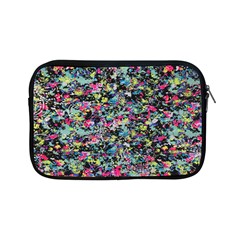 Neon Floral Print Silver Spandex Apple Ipad Mini Zipper Cases by Simbadda