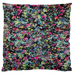 Neon Floral Print Silver Spandex Standard Flano Cushion Case (two Sides) by Simbadda