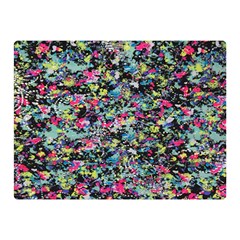 Neon Floral Print Silver Spandex Double Sided Flano Blanket (mini)  by Simbadda