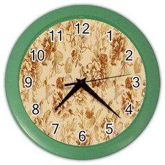 Patterns Flowers Petals Shape Background Color Wall Clocks by Simbadda