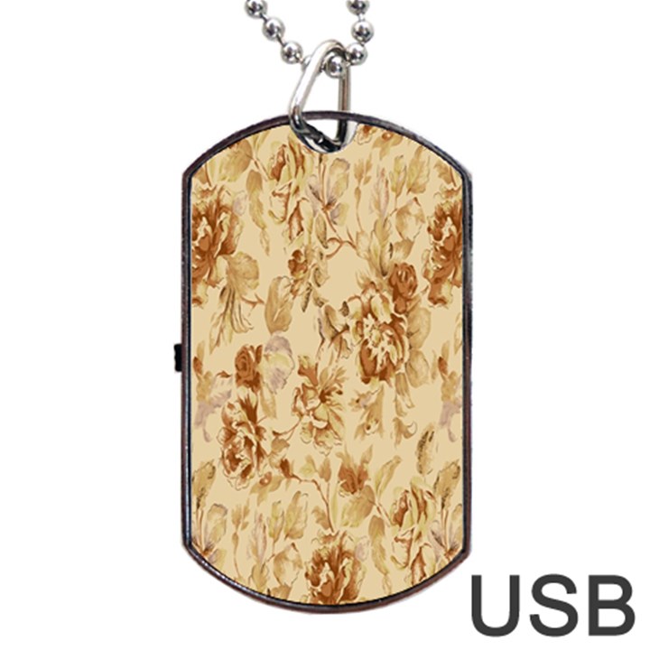 Patterns Flowers Petals Shape Background Dog Tag USB Flash (One Side)