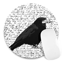 Black Raven  Round Mousepads by Valentinaart