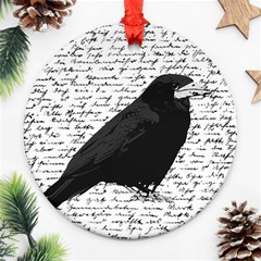 Black Raven  Ornament (round) by Valentinaart