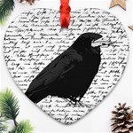 Black raven  Ornament (Heart) Front