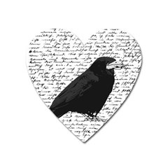 Black Raven  Heart Magnet by Valentinaart