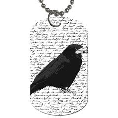 Black Raven  Dog Tag (one Side) by Valentinaart