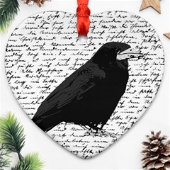 Black Raven  Heart Ornament (two Sides) by Valentinaart