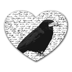 Black Raven  Heart Mousepads by Valentinaart