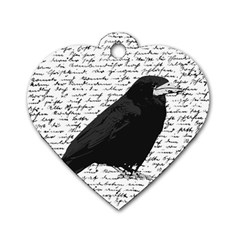 Black Raven  Dog Tag Heart (two Sides) by Valentinaart