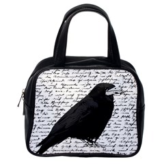 Black Raven  Classic Handbags (one Side) by Valentinaart