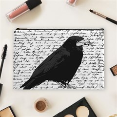 Black Raven  Cosmetic Bag (large)  by Valentinaart