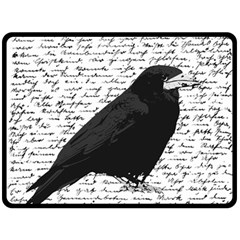 Black Raven  Fleece Blanket (large)  by Valentinaart