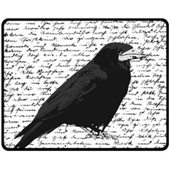 Black Raven  Fleece Blanket (medium)  by Valentinaart