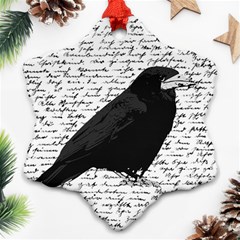 Black Raven  Snowflake Ornament (two Sides) by Valentinaart