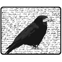 Black Raven  Double Sided Fleece Blanket (medium)  by Valentinaart