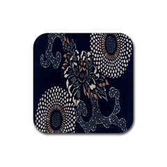 Patterns Dark Shape Surface Rubber Coaster (square)  by Simbadda