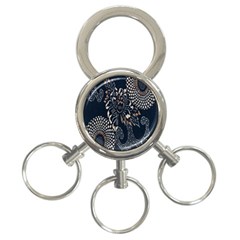 Patterns Dark Shape Surface 3-ring Key Chains by Simbadda