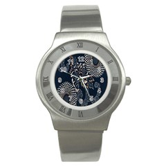 Patterns Dark Shape Surface Stainless Steel Watch by Simbadda