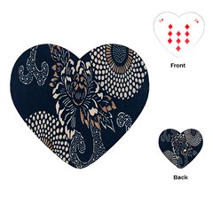 Patterns Dark Shape Surface Playing Cards (heart)  by Simbadda