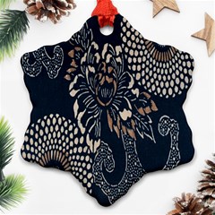 Patterns Dark Shape Surface Snowflake Ornament (two Sides) by Simbadda