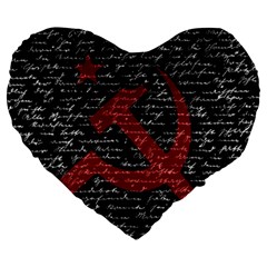 Communism  Large 19  Premium Flano Heart Shape Cushions by Valentinaart