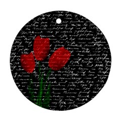 Red Tulips Ornament (round) by Valentinaart