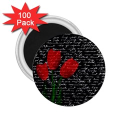 Red Tulips 2 25  Magnets (100 Pack)  by Valentinaart