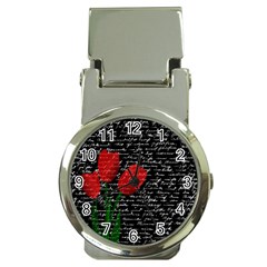 Red Tulips Money Clip Watches by Valentinaart