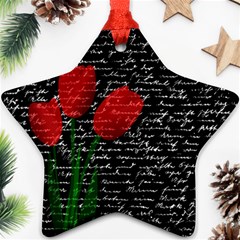 Red Tulips Star Ornament (two Sides) by Valentinaart