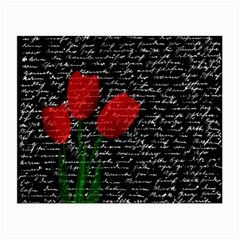 Red Tulips Small Glasses Cloth (2-side) by Valentinaart