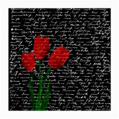 Red Tulips Medium Glasses Cloth (2-side) by Valentinaart