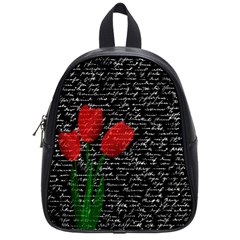 Red Tulips School Bags (small)  by Valentinaart