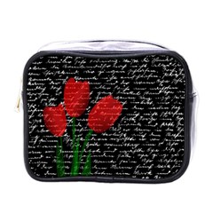 Red Tulips Mini Toiletries Bags by Valentinaart