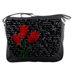 Red Tulips Messenger Bags by Valentinaart