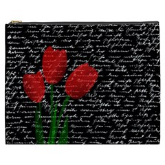 Red Tulips Cosmetic Bag (xxxl)  by Valentinaart