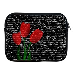 Red Tulips Apple Ipad 2/3/4 Zipper Cases