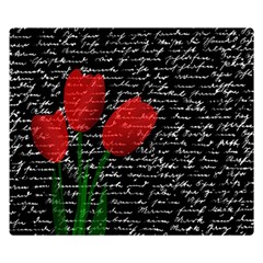 Red Tulips Double Sided Flano Blanket (small)  by Valentinaart