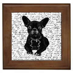 Cute Bulldog Framed Tiles by Valentinaart