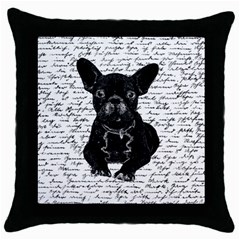 Cute Bulldog Throw Pillow Case (black) by Valentinaart