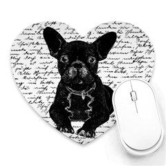 Cute Bulldog Heart Mousepads by Valentinaart